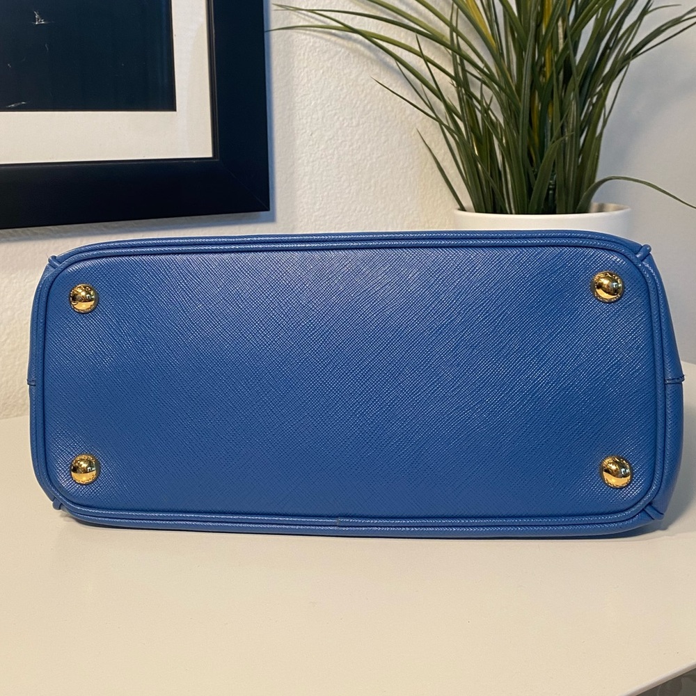 PRADA Galleria Small Saffiano Leather Tote In Blue - Picture 6 of 17